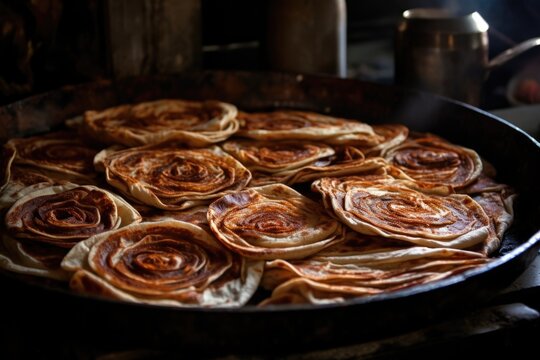 a rolled dough of sweet parathas before frying