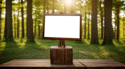 mock up wooden board with natural background