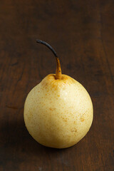 fresh pears on a beautiful wooden base