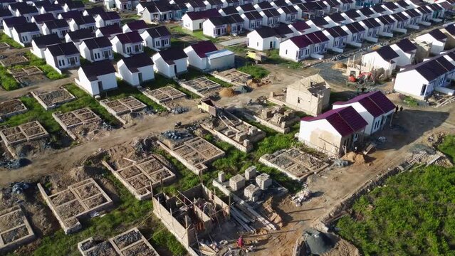 Aerial view of subsidized housing development in South Kalimantan