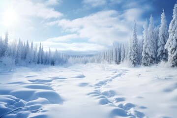 an untouched snowfall on a winter landscape