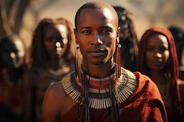 Gordijnen Samburu Tribe - Close relatives of the Maasai people.Generated with AI © Chanwit