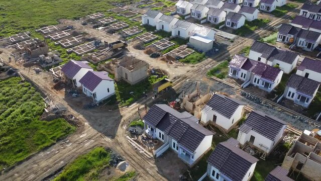 Aerial view of subsidized housing development in South Kalimantan