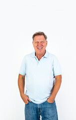 Obraz premium Portrait of a positive mature man looking at camera