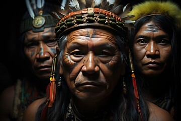 Mentawai Tribe - Indigenous to the Mentawai Islands of Indonesia.Generated with AI