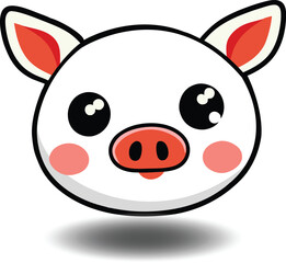 Cartoon head pig vector illustration art