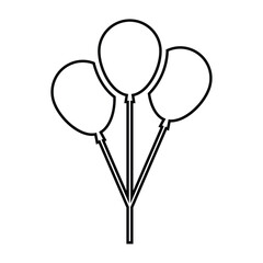 Balloons, bride, couple icon