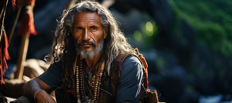 Hakamoui people island Marquesas Islands, French Polynesian territory.Generated with AI