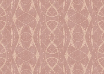 Hand-drawn abstract seamless ornament. Light semi transparent pale pink on a pale pink background. Paper texture. Digital artwork, A4. (pattern: p10-4b)