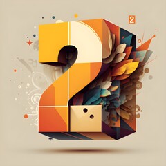 number 2 design graphic flat design vector illustration design trends packages illustration 