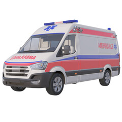 Realistic ambulance van on isolated transparency background