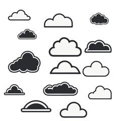 set of cloud shapes icon