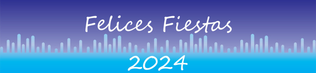 Banner Felices Fiestas 2024 abstracto. 2600x600 Pixeles. Flyer Felices Fiestas