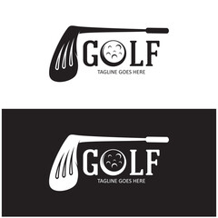 Golf ball logo, Golf design stick logo, logo for professional golf team, golf club, tournament, golf store business, golf course, event