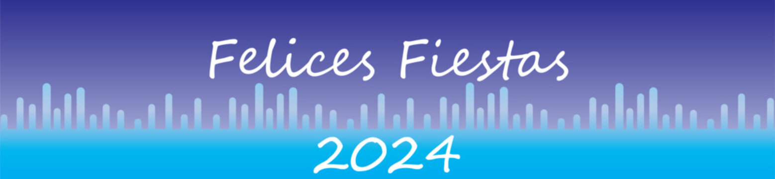 Banner Felices Fiestas 2024 abstracto. 2600x600 Pixeles. Flyer Felices Fiestas