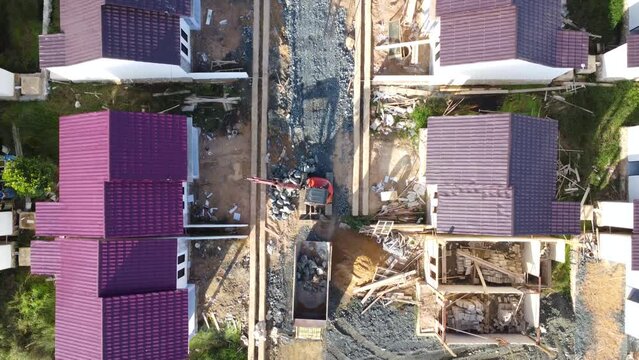 Aerial view of subsidized housing development in South Kalimantan