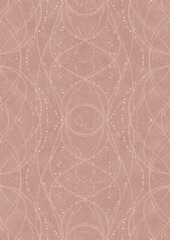 Hand-drawn abstract seamless ornament. Light semi transparent pale pink on a pale pink background. Paper texture. Digital artwork, A4. (pattern: p10-2d)