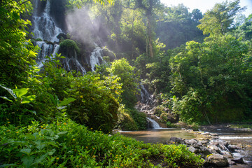 Beautiful view at Tumpak Sewu waterfall located in Lumajang,  East Java region,Indonesia