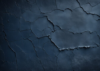 Obraz premium old wall background dark blue, indigo, crack on the wall