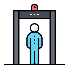 Airport Scanning Line Color Icon