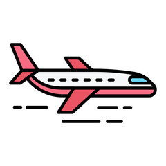 Plane Line Color Icon