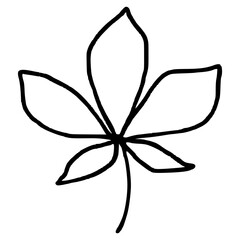 Leaf line art doodle icon-3