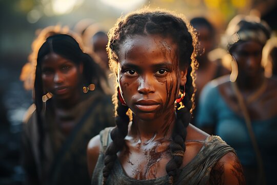 Ni-Vanuatu people on the island of Rah Lava in the Torba Province of Vanuatu,Generated with AI