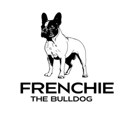 French bulldog logo in a minimal black and white style is suitable for your product logo or Brand Identity design