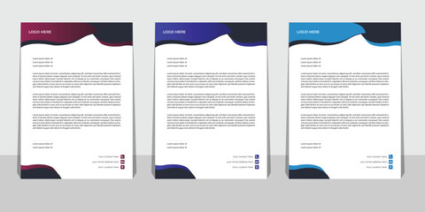 Modern Creative & Clean business style letterhead bundle of your corporate project design.set to print with vector & illustration. corporate letterhead bundle.