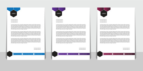 Modern Creative & Clean business style letterhead bundle of your corporate project design.set to print with vector & illustration. corporate letterhead bundle.
