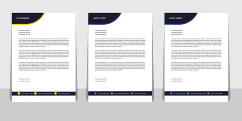 Modern Creative & Clean business style letterhead bundle of your corporate project design.set to print with vector & illustration. corporate letterhead bundle.