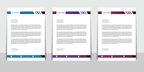 Modern Creative & Clean business style letterhead bundle of your corporate project design.set to print with vector & illustration. corporate letterhead bundle.