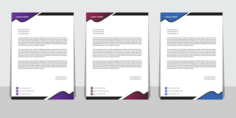 Modern Creative & Clean business style letterhead bundle of your corporate project design.set to print with vector & illustration. corporate letterhead bundle.