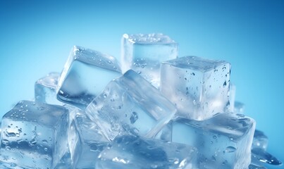 advertising ice cube pile background, ai generative