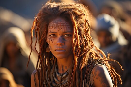 The Himba People of Namibia - Known for their ochre-covered bodies.Generated with AI