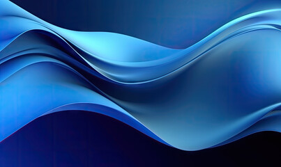 Obraz premium Abstract blue wave wallpaper. Creative futuristic lines background.