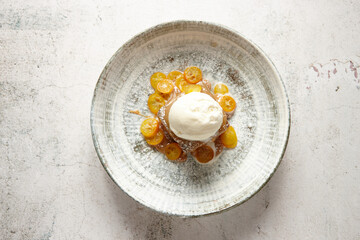 Sweet dessert on table