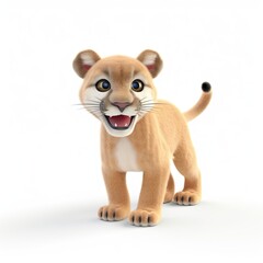 Cute puma cartoon character