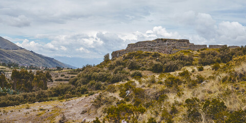 Inca's ruins of Pukapukara near Cuzco, Peru.