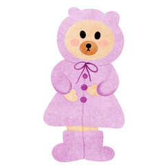 Little bear in a raincoat