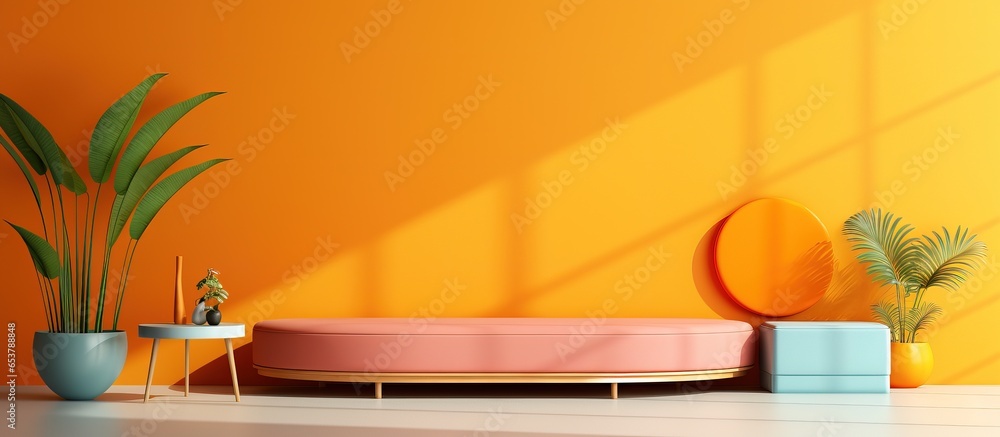 Poster minimalistic creatively designed interiors with a limited color scheme