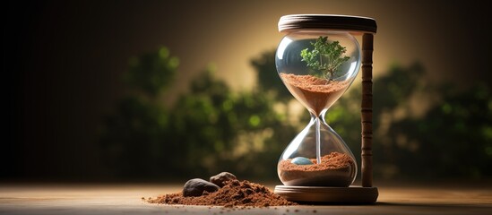 22 marks Earth Overshoot Day represented by a sand clock with the earth