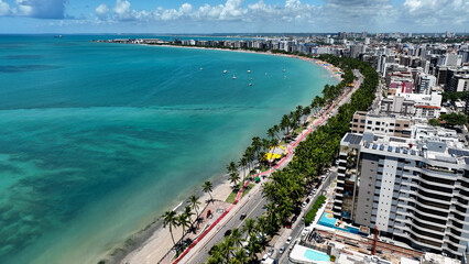 Town of Maceio Alagoas Brazil. Landmark beach at Northeast Brazil. Tropical Travel. Vacations...