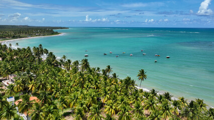 Sao Miguel dos Milagres Beach at Alagoas Brazil. Miracle Route at Alagoas Brazil. Tropical travel...