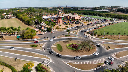 Holambra Sao Paulo. Holambra Brazil.  Touristic landmark of countryside city of Holambra Sao Paulo. Travel destination. Tourism destination. Vacation travel. Rural landscape.
