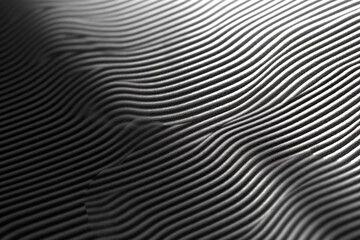 Distorted scan lines in motion blur and glitch effect style black and white background. TV or computer screen pixelation pattern. Tiny small details in pattern. Generative AI