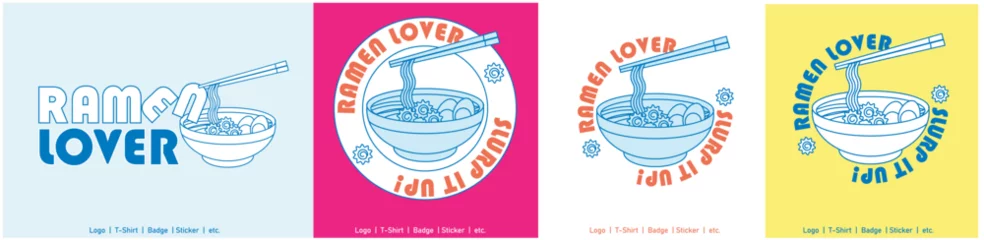 Fotobehang ramen noodle design logo © Danfuadhy