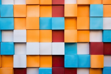 Background of a wall made up of different colored blocks