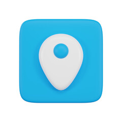 location pin 3d icon illustration object. user interface 3d rendering