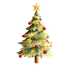 Watercolor Christmas Tree Illustration